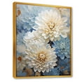 thumbnail image 2 of Designart "Minimalist Painting Of Blooming Mums In Blue And White I" Mums Floater Framed Canvas Wall Art, 2 of 5