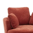 thumbnail image 4 of 42.2"W Swivel Accent Barrel Chair and Half Swivel Sofa With 3 Pillows 360 Degree Swivel Round Sofa Modern Oversized Arm Chair Cozy Club Chair for Bedroom Living Room Lounge Hotel, Terracotta Chenille, 4 of 4