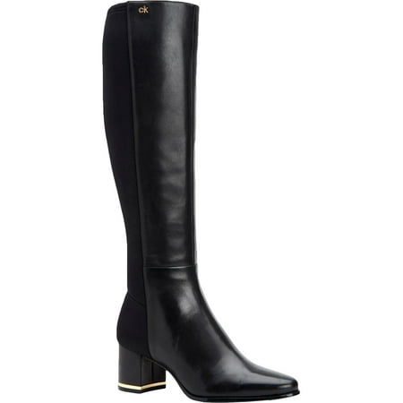 UPC 194060187808 product image for Calvin Klein Womens Freeda Leather Block Heel Knee-High Boots | upcitemdb.com