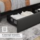 thumbnail image 5 of Qinaqin Negro Queen-Size Cama Frame Linen Upholstered con 4 Almacenamiento Cajones Ajustable cm de Alturaeadboard Profundidadiamante Stitched Button Tufted No Caja Spring Needed, 5 of 6