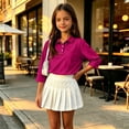 thumbnail image 6 of Girls Polo Shirt Summer Slim Fit Short Sleeve School Uniform Collared Polo Shirts for Girls Back to School Hot Pink,2-3 Years, 6 of 6