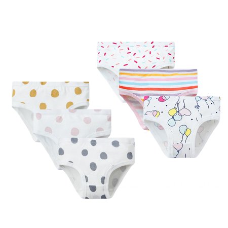 

bangyoudaoo 6Pcs Baby Kids Underwear Breathable Cotton Panties Toddler Girls Undies Soft Assorted Briefs Style D 130