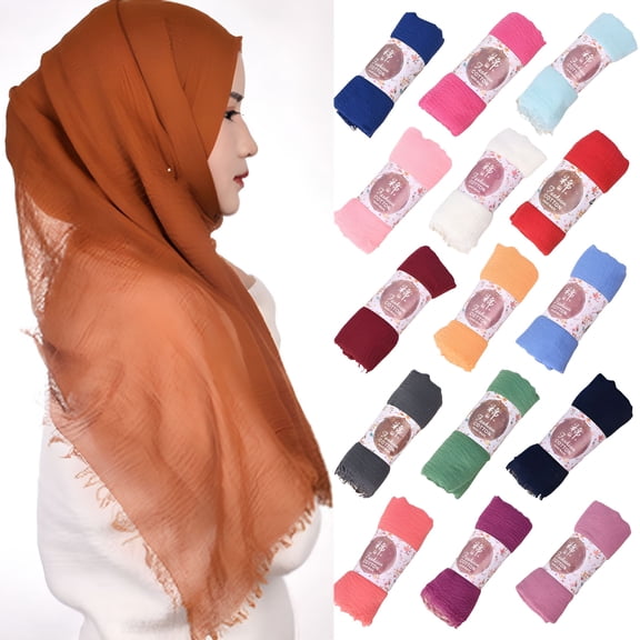 TELOLY 2026 New Large Size Breathable Cotton Scarf Headkerchief for Women, Muslim Head Neck Headwear Wrap Shawl, 35.4"