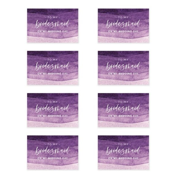 Koyal Wholesale Wedding Day Gift Cards with Envelopes Purple Ombre Watercolor To My Bridesmaid On My Wedding Day (8)
