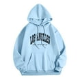 thumbnail image 2 of Bjutir Women Crewneck Sweatshirt Ladies Letter Graphic Hooded Print Round Neck Long Sleeve Sweatshirt Tops, 2 of 4