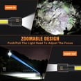 thumbnail image 5 of Jercoda 2pcs Flashlights with Side Light, Rechargeable Flashlight with 4 Modes, Zoom  Flashlights with Storage Box, Set of 2, 5 of 18
