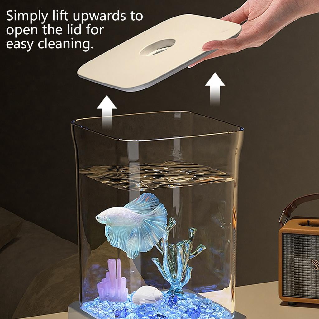 Giaone Shatterproof Fish Tanks Small Desktop Fish Tanks Decoration Desktop Aquariums for Home Or Workspaces