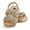Gold, variant on Baby Ruched Double Strap Sandals Soft Sole First Walker Sandals Faux Leather Infant Walking Shoes, Black
