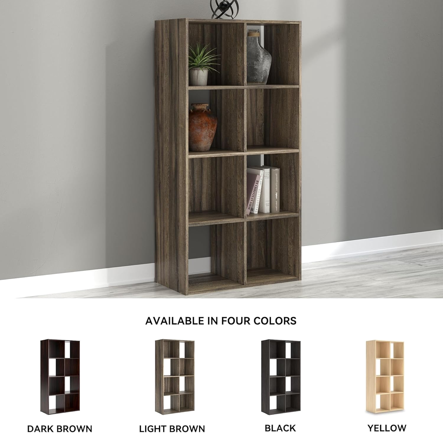 GGsum Shallifer 8 Cube Storage Organizer or Bookcase, Brown