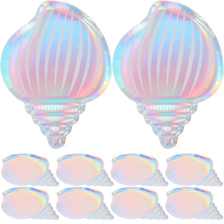 24pcs Conch Shell Paper Plates Disposable Dinner Plate Tableware for Beach Pool BBQ Picnic Party Supplies