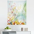 thumbnail image 1 of Music Note Tapestry, Pattern of Colorful Shattered Elements Geometric Details and Notations, Fabric Wall Hanging Decor for Bedroom Living Room Dorm, 5 Sizes, Multicolor, by Ambesonne, 1 of 1