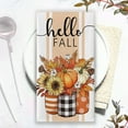 thumbnail image 4 of luyaa Hello Fall Pumpkin Sunflower Kitchen Dish Towels Set of 2, Autumn Harvest Floral Flower Jar Hand Towels Drying Baking Cooking Cloth, Thanksgiving Farmhouse Sweet Home Kitchen Decor 18x26 Inch, 4 of 6
