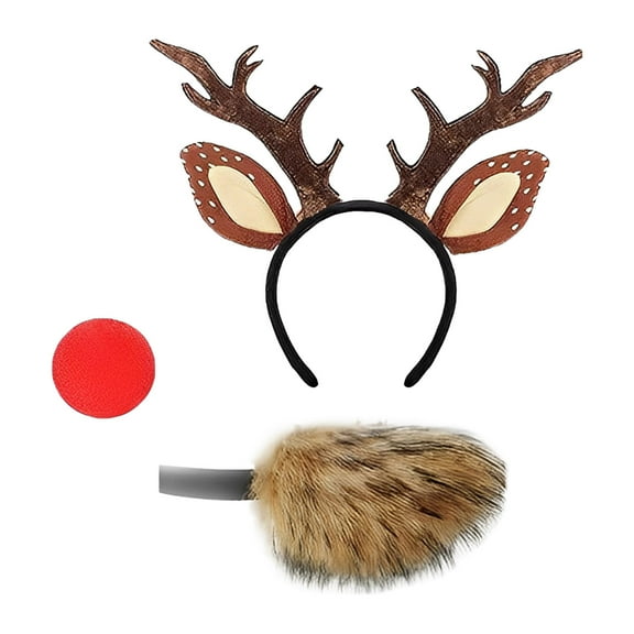 Kids Christmas Headband with Ears and Hat - Holiday Hat Accessories for Toddlers and Babies - Santa Themed Headband for Festive Celebrations