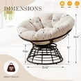 thumbnail image 6 of OMNIBERG Ergonomic 360° Swivel Wicker Papasan Chair, Oversized Indoor Outdoor Rattan Egg Sofa Chair Lounger with Soft Thick Cushion for Living Room, Bedroom, Patio, Yard, White, 6 of 9