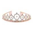 thumbnail image 2 of Diadema de cumpleaños para niña, ropa adornada con diamantes de imitación, diademas para celebración, accesorio de decoración, accesorio Accesorio para el cabello Oro rosa Diamante de imitación blanco Qarigey AP011165-02, 2 of 6