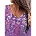 thumbnail image 3 of VSNOW Women Long Sleeve V Neck Tops Casual Floral Print Loose T Shirt Blouse, 3 of 5