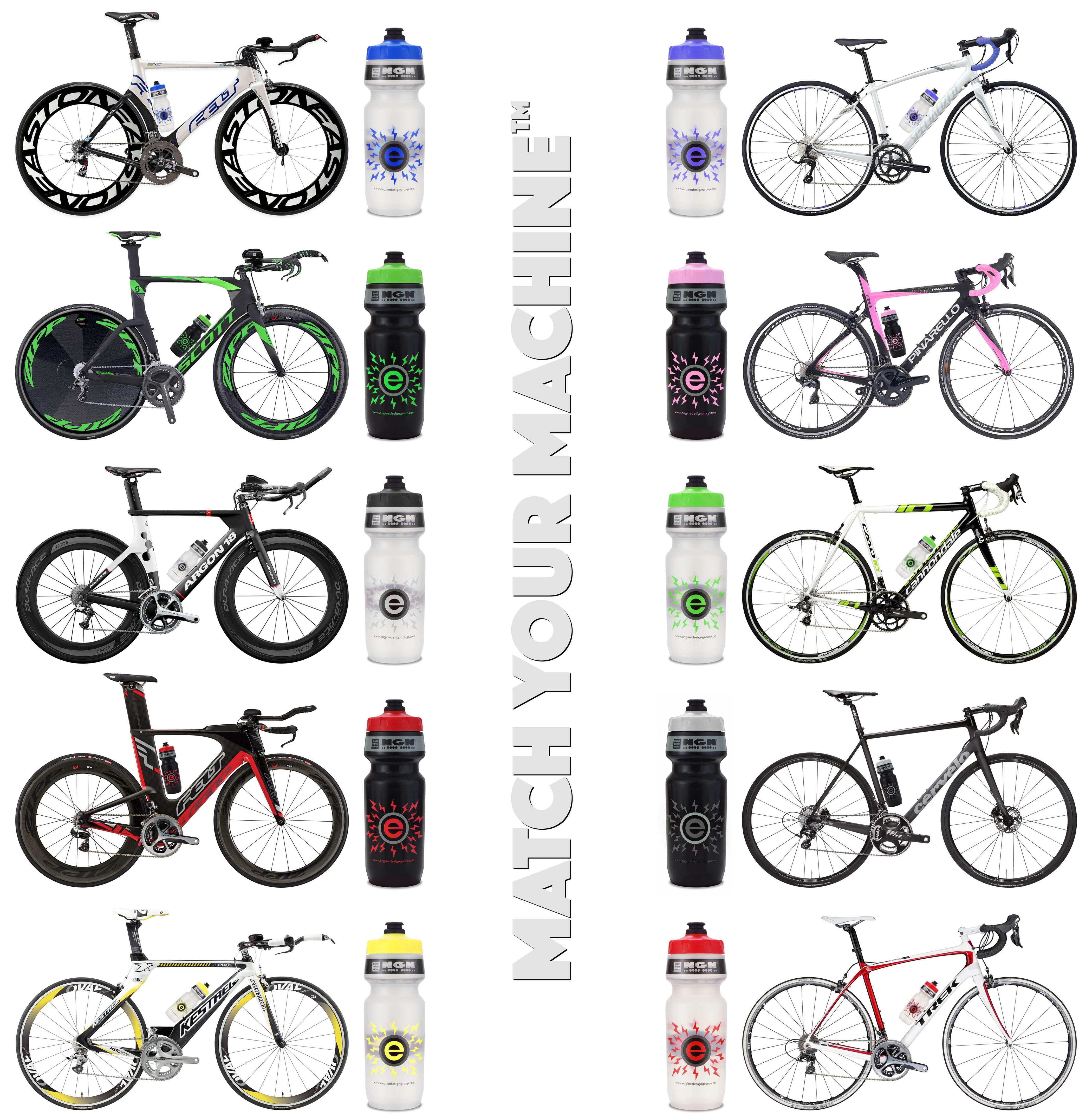 NGN Sport – High Performance Bike Water Bottles – 24 oz | Black  Green (2-Pack)