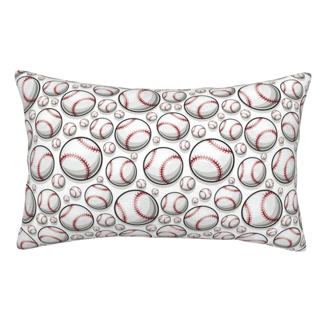 Fotbe Cute Baseball Funda de Almohada Decorativa Estilo Occidental, Lujo en Algodón, Fundas para Almohadas King, Cojín Estampado para Decoración del Hogar-14"x20"