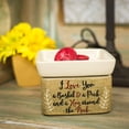 thumbnail image 3 of Elanze Designs I Love You A Bushel And A Peck Burlap Pattern Apples Stoneware 2 in 1 Jar Candle and Wax Tart Oil Warmer, 3 of 3