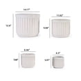 thumbnail image 2 of mdj 4pcs White Ceramic Planter, Handmade Indoor Plant Pots with Drainage, 6-12 Inch Diameter Vertical Line Pattern for Succulents, Cacti, Windowsill & Bookshelf, 2 of 7