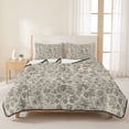 thumbnail image 3 of Full Quilt Set 78''x90'', Vintage Flowers Lightweight Bedspread Coverlet Set with 2 Pillow Shams, Branch Plants Beige Botanical Rustic Breathable All Season Quilt Bedding for Bedroom/Guest Room, 3 of 9