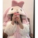 thumbnail image 3 of Sanrio My Melody-Pijama de felpa cálida para mujer, ropa de noche de estilo coreano Kawaii, camisón informal suave para estudiantes, Y2k, Invierno, 3 of 4