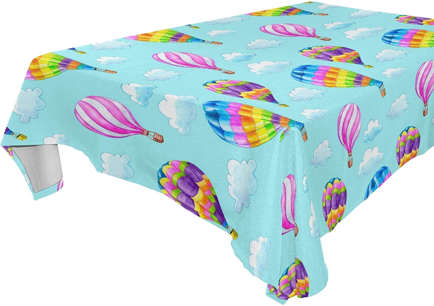Qilmy Daisy Flower Tablecloth Durable Square Table Cloth Waterproof Stain Proof Camping Tablecloths for Outdoor Picnic Family Dinner Restaurant Decoration 54 x 72 Inch 