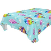 SKYSONIC Cute Hot Air Balloons Tablecloth Durable Square Table Cloth Waterproof Stain Proof Camping Tablecloths for Outdoor Picnic Family Dinner Restaurant Decoration 60 x 60 Inch