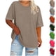 thumbnail image 1 of mfyjkho Tops Para Salir, Camiseta Básica De Manga Corta Con Cuello Redondo Para Mujer, Talla Grande, Para Primavera/Verano Tops Para Hacer Ejercicio Xxxxl, 1 of 2