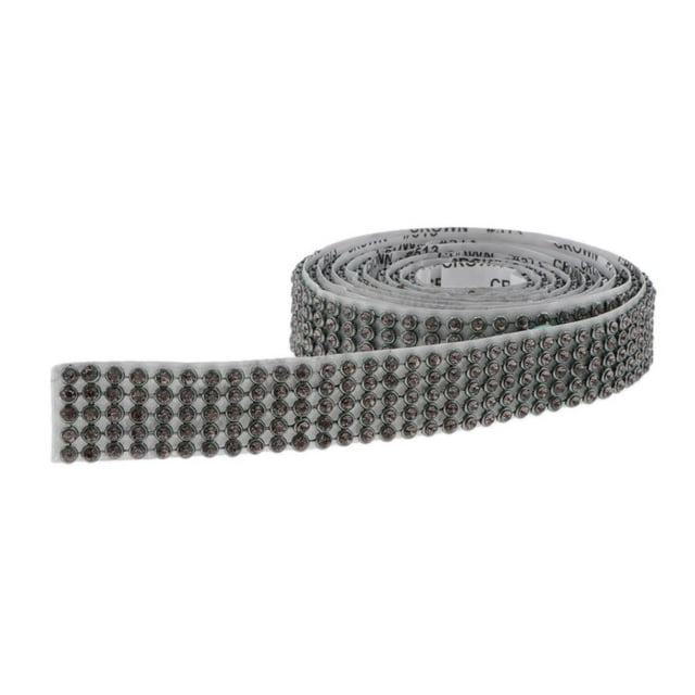 GUOOL Ruban en Maille de Strass 1,2 m Autocollant, Ruban Pailleté à Repasser pour Gris