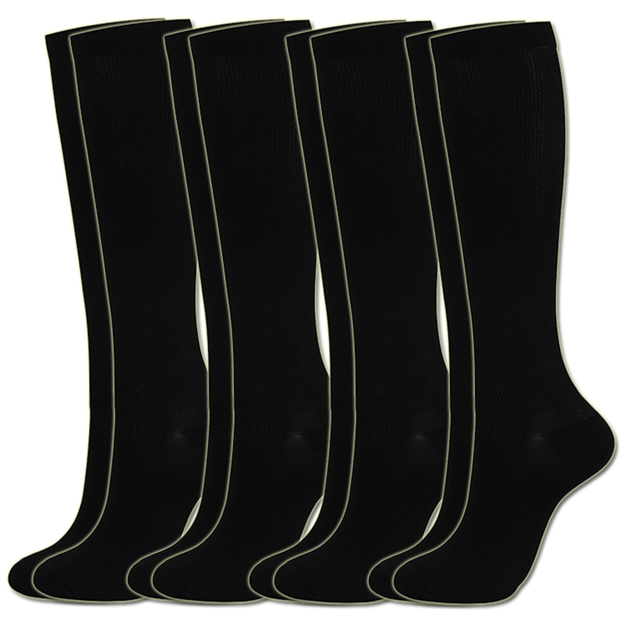 Elbourn 4Pairs Compression Socks Knee High Socks for Women Soccer