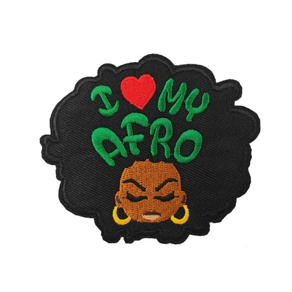 Cute-Patch BLM J'aime Ma Fille Afro Patch Thermocollant, Magie Fille Noire, Applique Princesse Noire