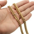 thumbnail image 4 of Gold Plated Cuban Link Chain Necklace for Men Women Stainless Steel Jewelry, 4 of 6
