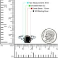 thumbnail image 5 of Cushion Cut Celtic Wedding Ring Black CZ 925 Sterling Silver Size 7, 5 of 7
