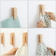 thumbnail image 2 of Solid Wood Towel Rack Hook Door Back Hook Rack Bathroom Punch-free Wall Hanger, 2 of 7