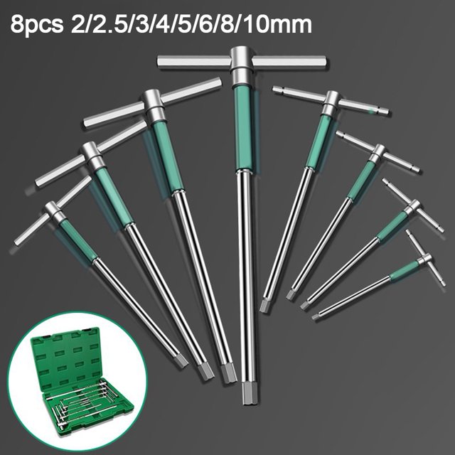 8 Pcs Ensemble de Tendeurs en Forme de T, Extension de Tige Coulissante Hexagonale à Grande Vitesse