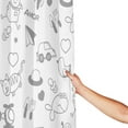 thumbnail image 4 of Polyester Fiber Shower Curtain, Cartoon Car Animal Doodle Shower Curtain, Metal Buckled Eye Waterproof Shower Curtain, Can Be Washed-72x72in, 4 of 8