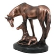 thumbnail image 4 of Farm Country Horse Family Mare and Foal Bronze Electroplated Resin Figurine, 4 of 6