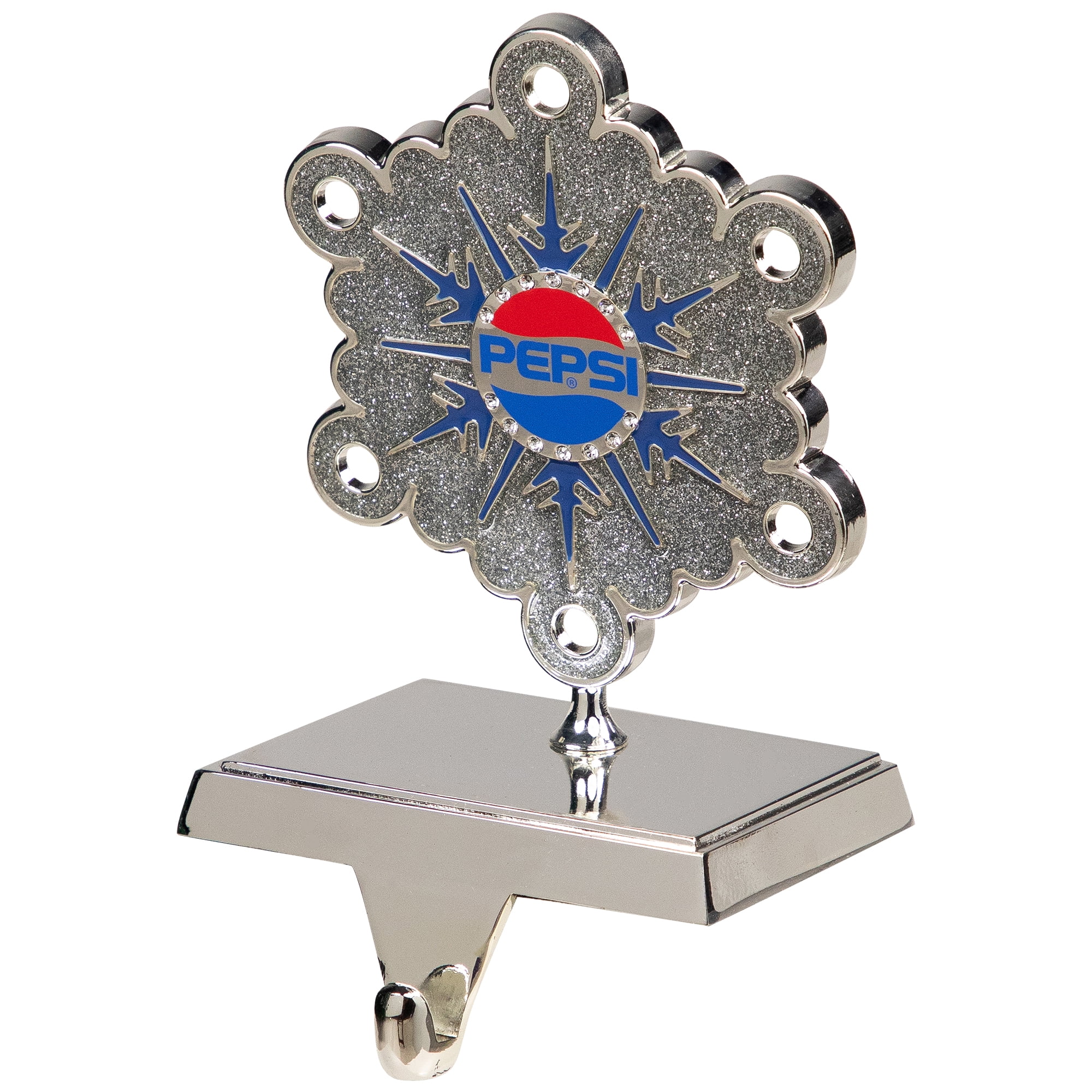 Northlight Pepsi Snowflake Christmas Stocking Holder - 6.5" - Silver and Blue