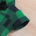 thumbnail image 6 of Infant Baby Boys Clothes Baby Boys One-piece Romper Bodysuit 9-12 Months Infant Baby Boys Short Sleeve Lapel Plaid Romper Green, 6 of 7