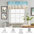thumbnail image 5 of Kitchen Valances for Window, Blue Oceans Brown Beach Light Filtering Rod Pocket Valance Curtain, Sea Stars Shells Short Curtains Window Topper for Bedroom Bathroom Living Room 42x18in, 5 of 9