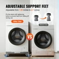 thumbnail image 3 of KFFKFF Mini Fridge Stand 400 lbs Load 4 Wheels Adjustable Washing Machine Stand, 3 of 9