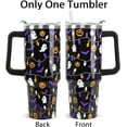 thumbnail image 3 of Halloween Tumbler 40 oz - Ghost, Bat & Pumpkin Insulated Stainless Steel Water Bottle - Leak Proof Coffee Mug Cup - Halloween Decor Gift for Women (1PC), 3 of 6