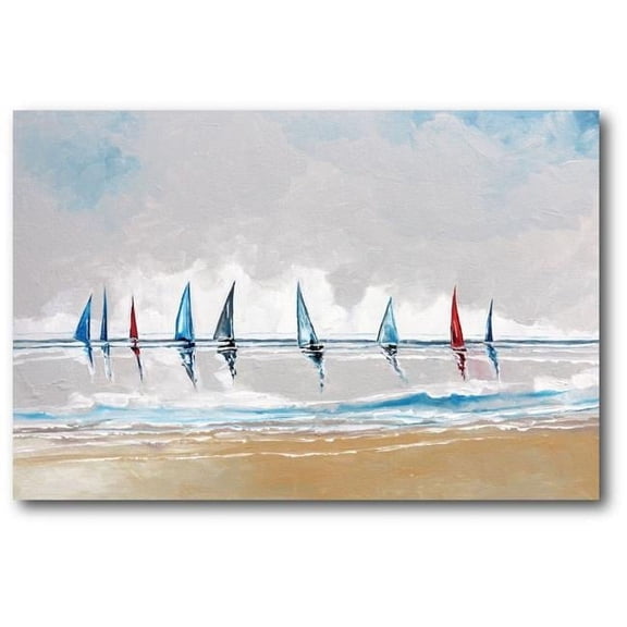 Courtside Market WEB-CT699-24x36 24 x 36 in. Boats Color Sails II Gallery-Wrapped Canvas Wall Art