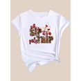 thumbnail image 3 of Camiseta De Mujer De Verano Ligera Básica Para Mochilero, Camping, CaminarWomen's Casual Fashion Round Neck Short Sleeve T-Shirt with Leopard Print and "Oh Sip, It's a Girls Trip" Wine Glass Letteri, 3 of 8