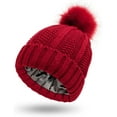 thumbnail image 2 of CoCopeaunts Knitted Hat For Women Cap With Faux Knit Winter Womens Warm Hats Pom Baseball Caps Hat Winter Beanie hats For Women, 2 of 6