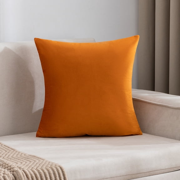 Xukmct Solid Color Square Cushion Case Soft Velvet Throw Pillow Cover for Sofa, Couch, Bed, 24"x24"