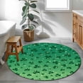 thumbnail image 4 of Area Rug 48in, St. Patrick's Day Clovers Leaves Floor Carpet Living Room Rug, Green Irish Leaf Seamless Non-Slip Welcome Mat Indoor Rugs for Bedroom Dining Room, 4 of 9