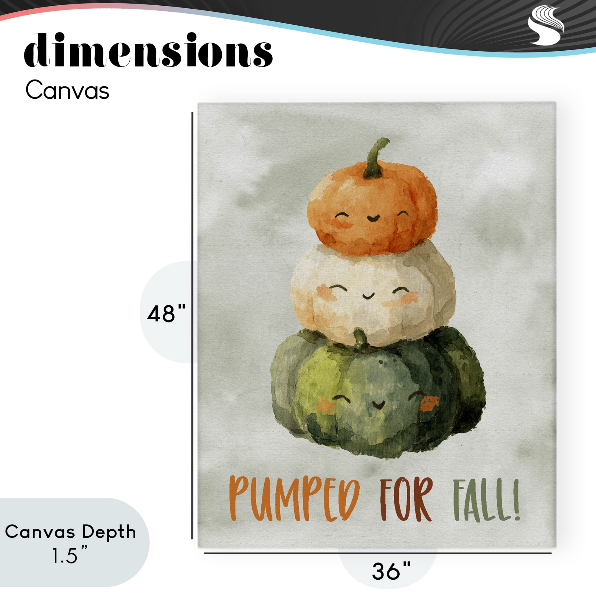 Stupell Industries Smiling Pumpkins Pumped For Fall Canvas Wall Art, design by Ziwei Li