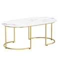 thumbnail image 2 of Andvari Table d'Appoint Motif Marbre Table Basse Table à Thé Table de Bout Assemblage Facile, 2 of 10